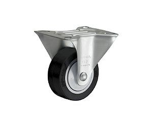Rodízio fixo industrial leve 3" de polipropileno preto FLR 312 PPC RODCAR