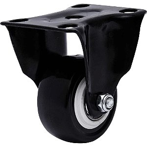 Rodízio fixo leve 1.5/8" série black branco e preto 30kg COLSON