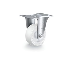 Rodízio fixo industrial leve 2" de nylon branco FLR 210 NN RODCAR