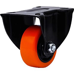 Rodízio fixo leve 2" série black roda laranja 50kg COLSON