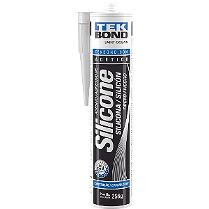 Borracha de silicone acético preto 256g TEKBOND