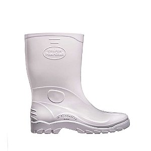 Bota PVC branca cano médio com forro 39 STIVALETTO MAX STMB 515 CALFOR