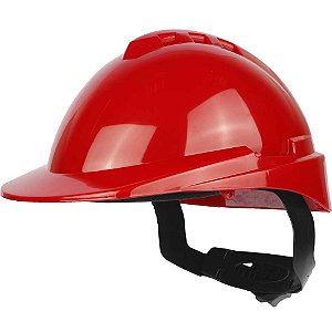 Capacete com aba frontal vermelho com catraca e jugular Milenium 904912 LIBUS