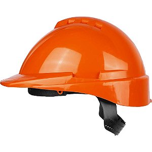 Capacete com aba frontal laranja com catraca e jugular Milenium 904908 LIBUS