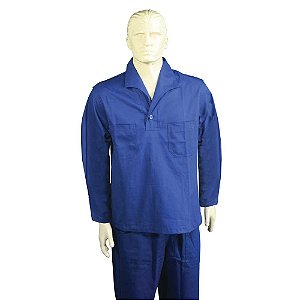 Camisa brim azul manga longa Tamanho G 54 sem botão SANTANENSE UNILEVE WICO