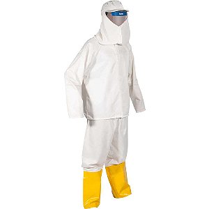 Conjunto de proteção para aplicação de defensivo agrícola 50 lavagens sem avental com viseira flash REPTEC