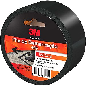 Fita de Demarcação solo preta 50mm x 30m 3M