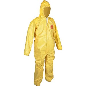 Macacão de proteção com capuz amarelo Tamanho G TYCHEM DUPONT
