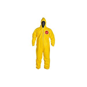 Macacão de proteção com capuz amarelo tamanho XG TYCHEM DUPONT