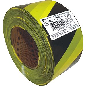 Fita zebrada amarela e preta 70mm x 200m 3M - 10 unidades