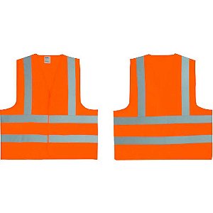 Colete sinl. sem bolso CG-06 laranja com refletivo prata 012505312 CARBOGRAFITE