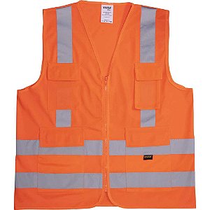 Colete sinal. com 4 bolso refletivo laranja tamanho XG TIPO "INTEIRO" VIC 72130 VICSA