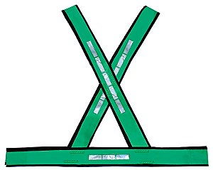 Colete sinal. TIPO "X" verde com refletivo noturno BRASCAMP