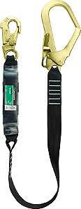 Talabarte simples tira sintética CG-342 AB com absorvedor de energia 2 mosquetões 010480610 CARBOGRAFITE