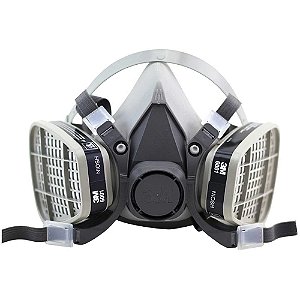 Respirador semifacial médio 6200 com cartucho químico 6001 3M