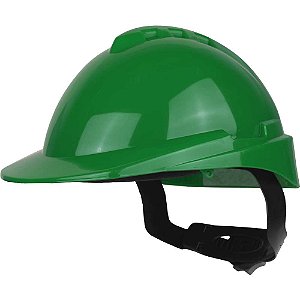 Capacete com aba frontal verde com catraca e jugular Milenium 904911 LIBUS