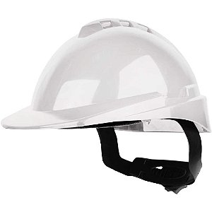 Capacete com aba frontal branco com catraca e jugular Milenium 904906 LIBUS