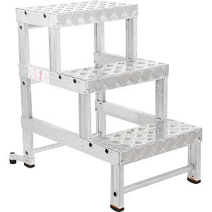 Escada banqueta industrial 3 degraus em alumínio BI 751 ALULEV