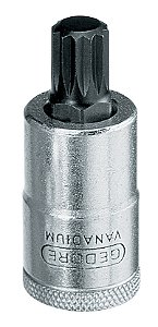 Soquete multidentado longo com encaixe de 1/2" 12mm INX19L-12 GEDORE