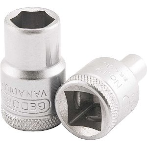 Soquete sextavado com encaixe de 1/2" x 15/16" em aço cromo vanádio GEDORE