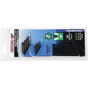 Jogo de chaves hexalobular abauladas T9 - T40 com 8 peças 012.961 GEDORE