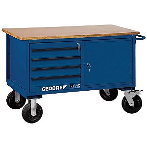 Bancada móvel para ferramentas 4 gavetas 1250mm x 840mm x 610mm 007311 GEDORE