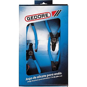 Jogo de alicates para anéis internos e externos com 4 peças AJ4 GEDORE