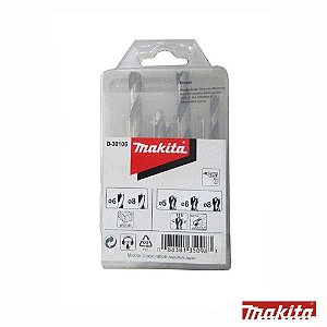 Jogo de brocas combinadas metal e madeira 5 Peças D30106 MAKITA