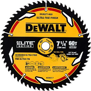 Lâmina de serra circular 7.1/4" (184,0 mm) x 16,0mm x 1,0mm 60 dentes para madeira DWAW71460 DEWALT