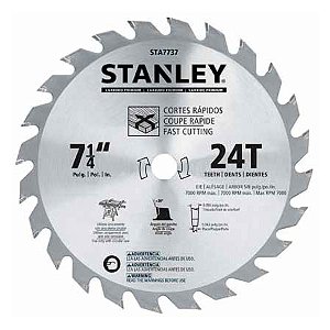 Lâmina de serra circular com dentes de metal duro/vídea 184mm x 16mm 24 dentes STANLEY