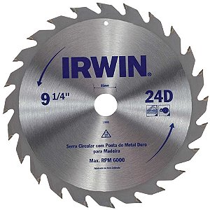 Lâmina de serra circular com dentes de metal duro 235mm x 25mm 48 dentes IW14113 IRWIN