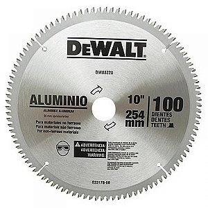 Lâmina de serra circular com vídea para alumínio 254mm x 30mm x 100 dentes DEWALT