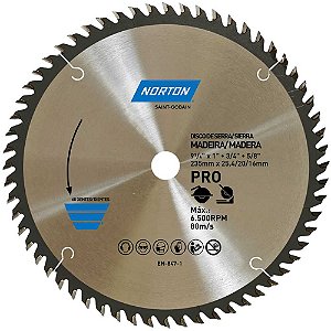 Lâmina de serra circular 235mm furo 25,4 mm/20 mm/16mm 60 dentes 70184632479 NORTON