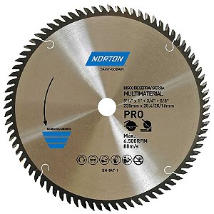 Lâmina de serra circular 235mm furo 25,4 mm/20 mm/16mm 80 dentes 70184632480 NORTON