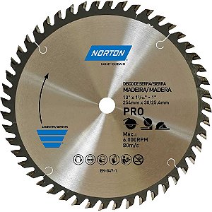 Lâmina de serra circular 254mm furo 30 mm/25,4mm 48 dentes 70184632483 NORTON