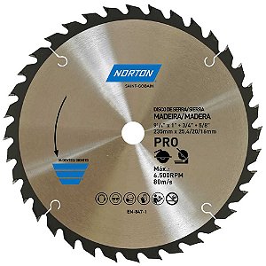 Lâmina de serra circular 235mm furo 25,4 mm/20 mm/16mm 36 dentes 70184632477 NORTON