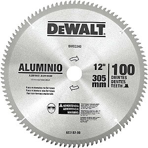 Lâmina de serra circular com vídea para alumínio 305mm x 25mm x 100 dentes DEWALT