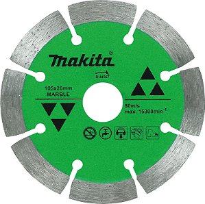 Disco de corte diamantado segmentado 105mm Furo 20mm STANDARD D-44367 MAKITA