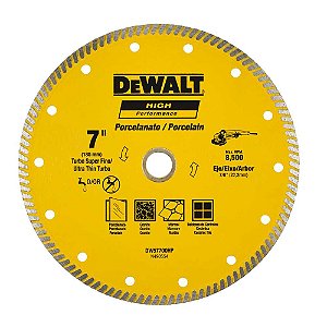 Disco diamantado super fino para porcelanato 180mm furo de 22mm DW57700HP DEWALT