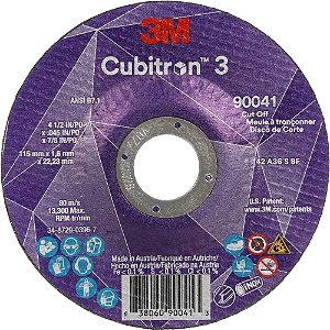 Disco de corte 115mm x 1,6mm x 22,23mm grão 36+ T27 para aço e inox Cubitron 3 HB004793848 3M