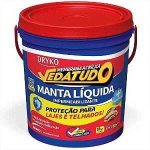 Manta líquida vedatudo de base acrílica 18kg branca MANTALIQ18-BD DRYKO