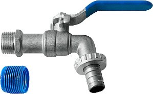Torneira de esfera 1/2" com alavanca niquelada 190127 BLUKIT