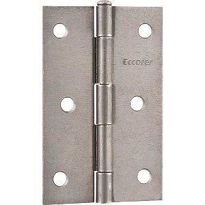 Dobradiça para porta 3" em ferro polido com 3 peças ECCOFER