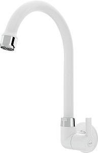 Torneira plástica de parede para cozinha 1/2" com 1/4 de volta branca BLUKIT