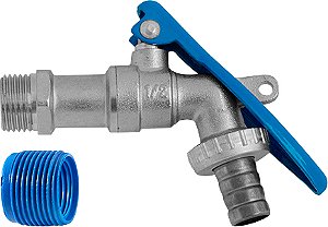 Torneira de esfera 1/2" com alavanca com acesso restrito niquelada 190122 BLUKIT