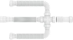 Sifão extensivo universal triplo branco 750mm comprimento 030406 BLUKIT