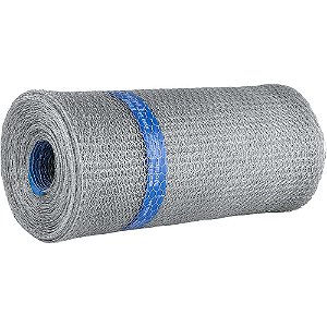 Tela metálica hexagonal viveiro coleira branca malha 1/2" 24 BWG x 0,6m com 50m MORLAN