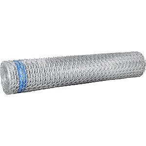 Tela metálica hexagonal galinheiro coleira branca malha 2" 18 BWG x 1,8m com 50m MORLAN