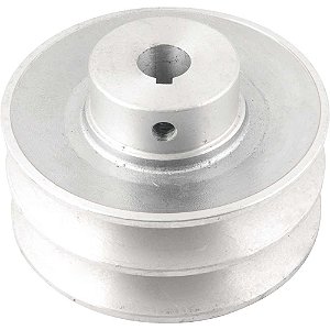 Polia de alumínio 2 canais perfil B 100mm com furo de 5/8" - 15,9mm VONDER