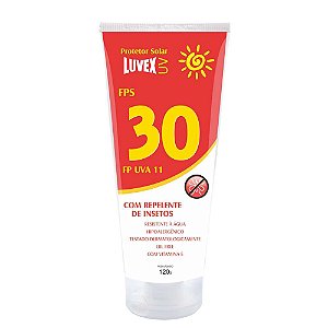 Creme protetor solar FPS: 30 (UVB) e 11 (UVA) 120g com repelente para insetos resistente a água LUVEX